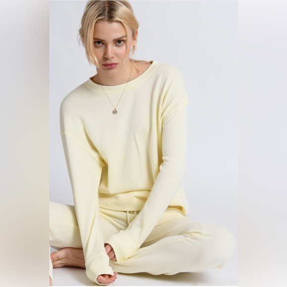 perfectwhitetee Sweaters - NWT PERFECTWHITETEE Tyler French Terry Drop Shoulder Pullover Size Small $88
